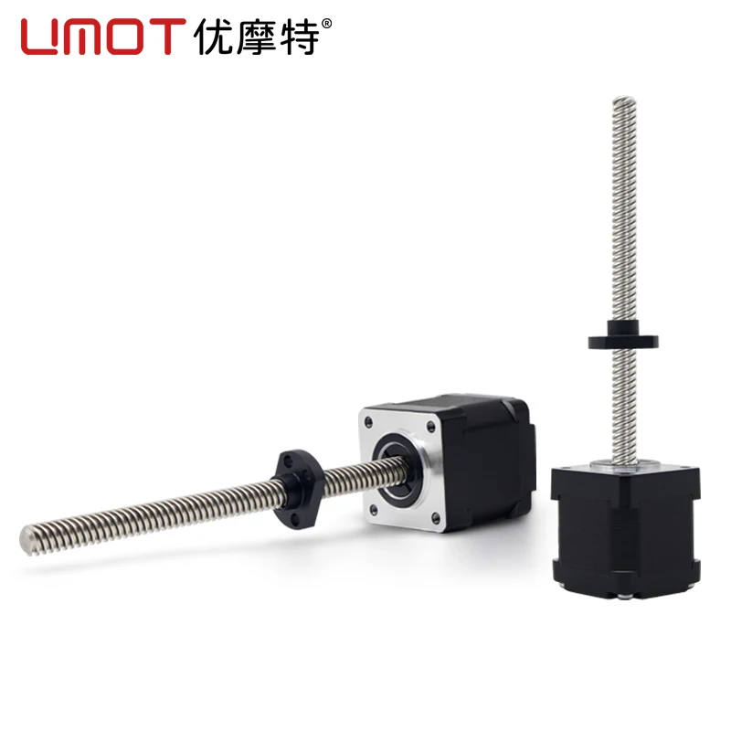 

Удерживающий момент UMOT 8 мНм-1900 мНм 1,8 градуса Nema8/11/14/17/23 гибридный мини-винтовой линейный шаговый двигатель для высокоточного ЧПУ