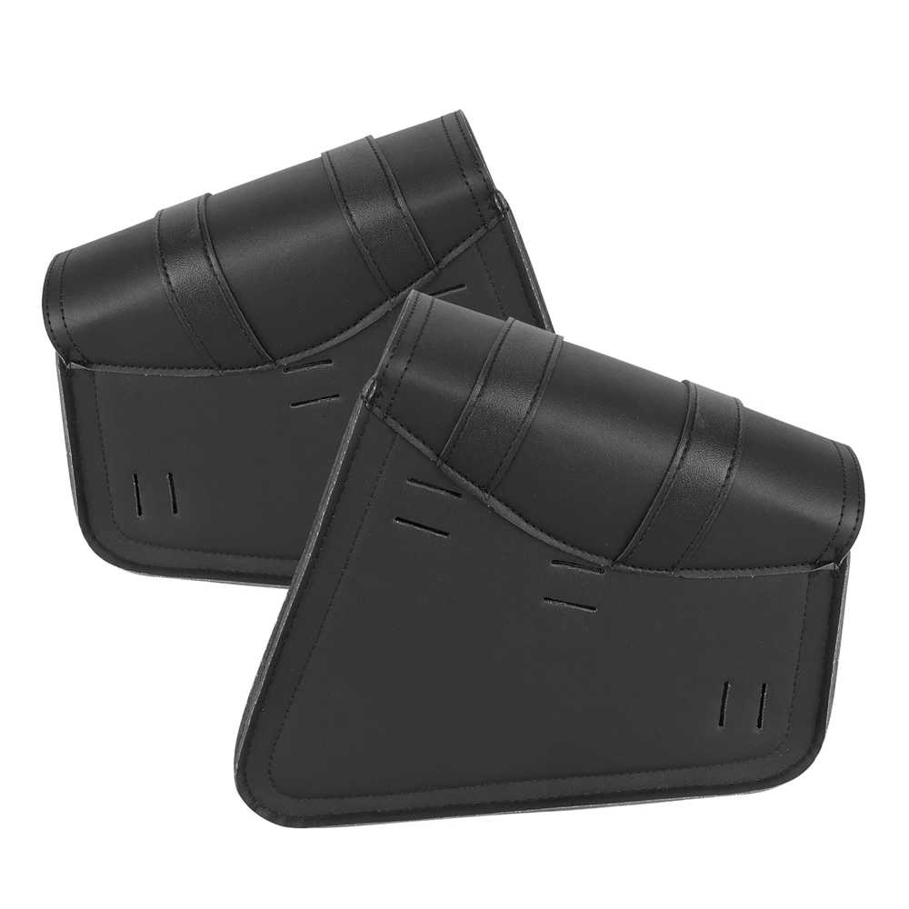 Universal Accessories Triangle Synthetic Leather Motorcycle Side Saddle Bag for Cafe Racer ATV For Harley Sportster XL 883/1200