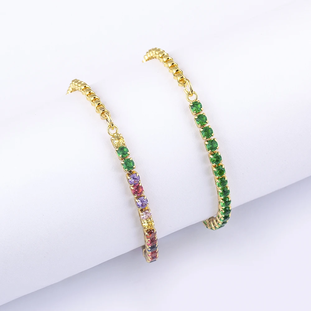 Nidin New Arrival Adjustable Tennis Bracelets for Women Shiny Zircon Crystal Bangle Girls Chain Jewelry Fine Party Birthday Gift