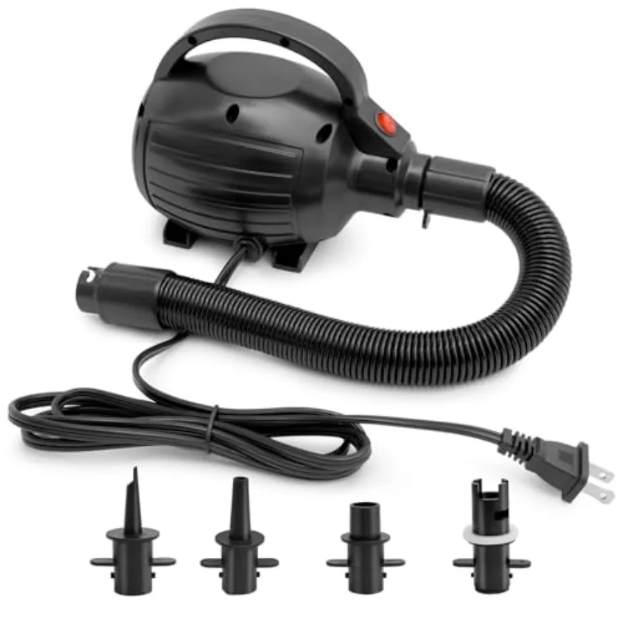 

Electric Air Pump for Inflatables 600W High Power Quick-Fill Air Pump with 4 Nozzles Inflator and Deflator Pumps for Air Mattre