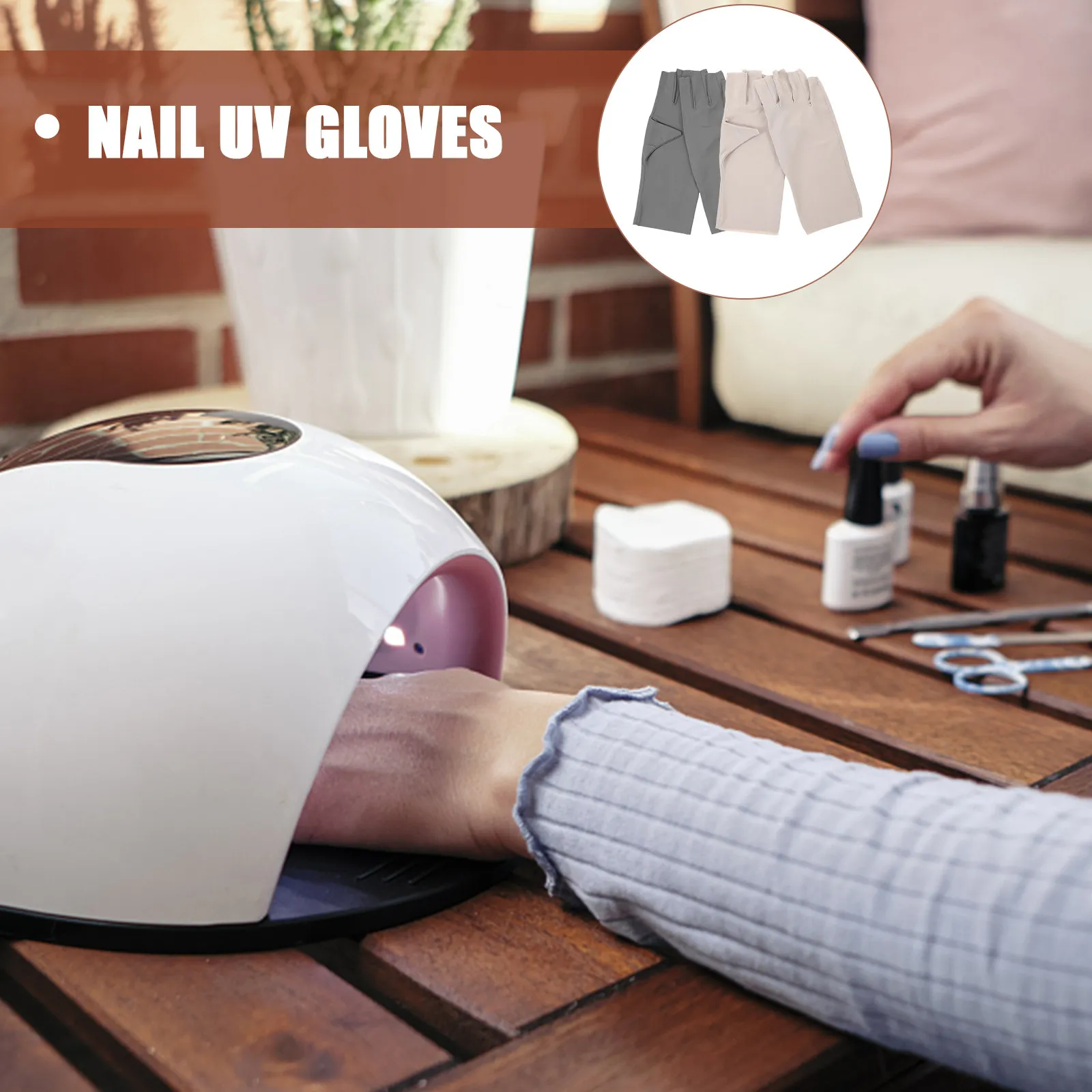 

2Pairs Professional Manicure Anti Uv Gloves Gel Nail Protection Gloves for Women Fingerless Salon Use Nail Art Supplies