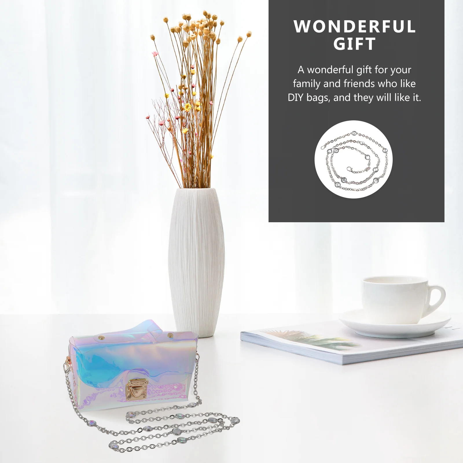 أشرطة كتف معدنية يمكنك صنعها بنفسك من أحجار الراين وإكسسوارات بديلة براثن بمقبض خفيف الوزن ومتين وسلسلة هدايا عصرية كريستالية #1