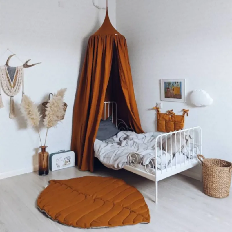 INS New Baby Round Cotton Tent Children's Home Mosquito Net Nordic Children's Room Decorative Window Valance Kids Decoration