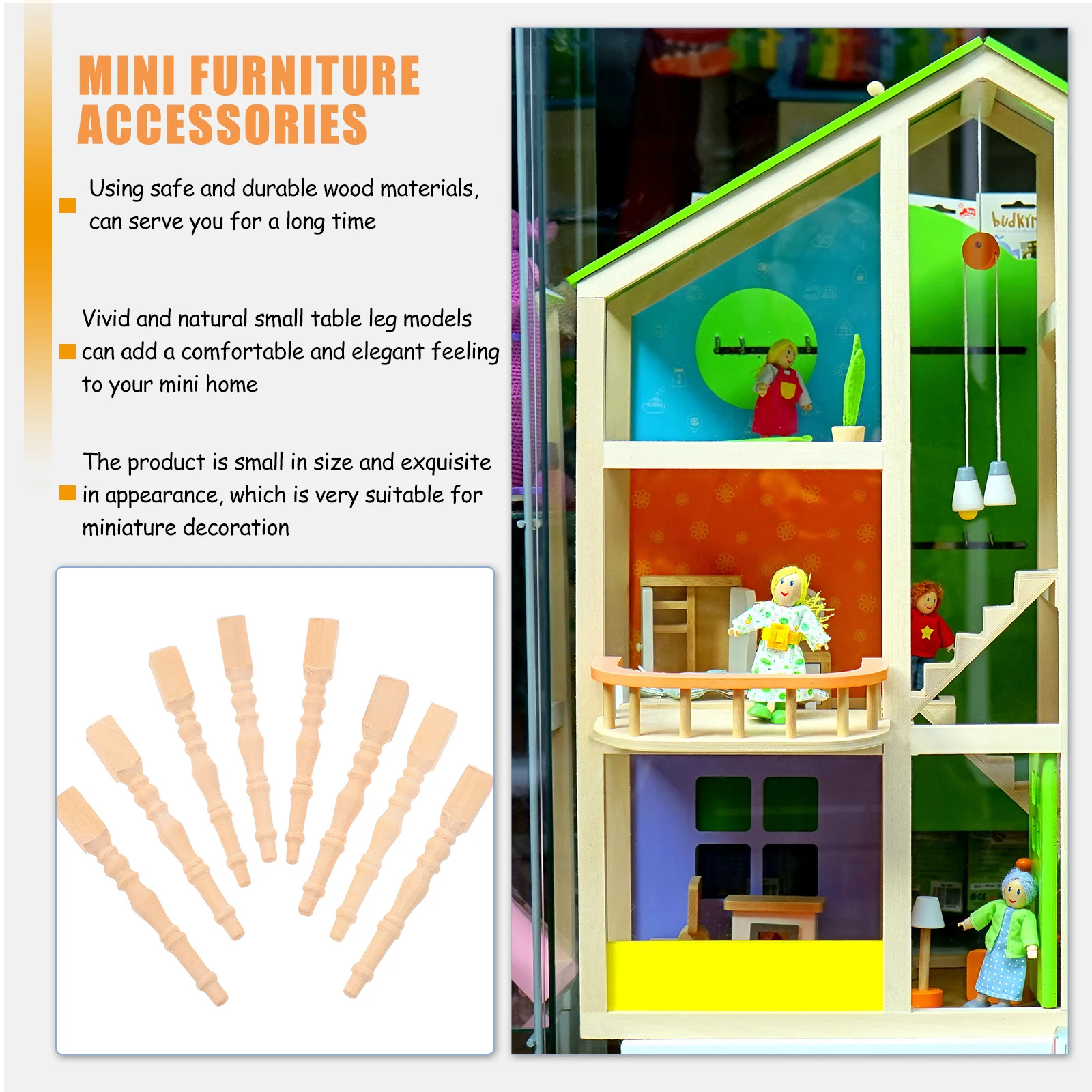 

6 шт., мини-ножки стола, деревянные подставки для бревен для Diy, небольшой домашний декор, имитация реквизита, миниатюрное украшение для сцены, детали мебели