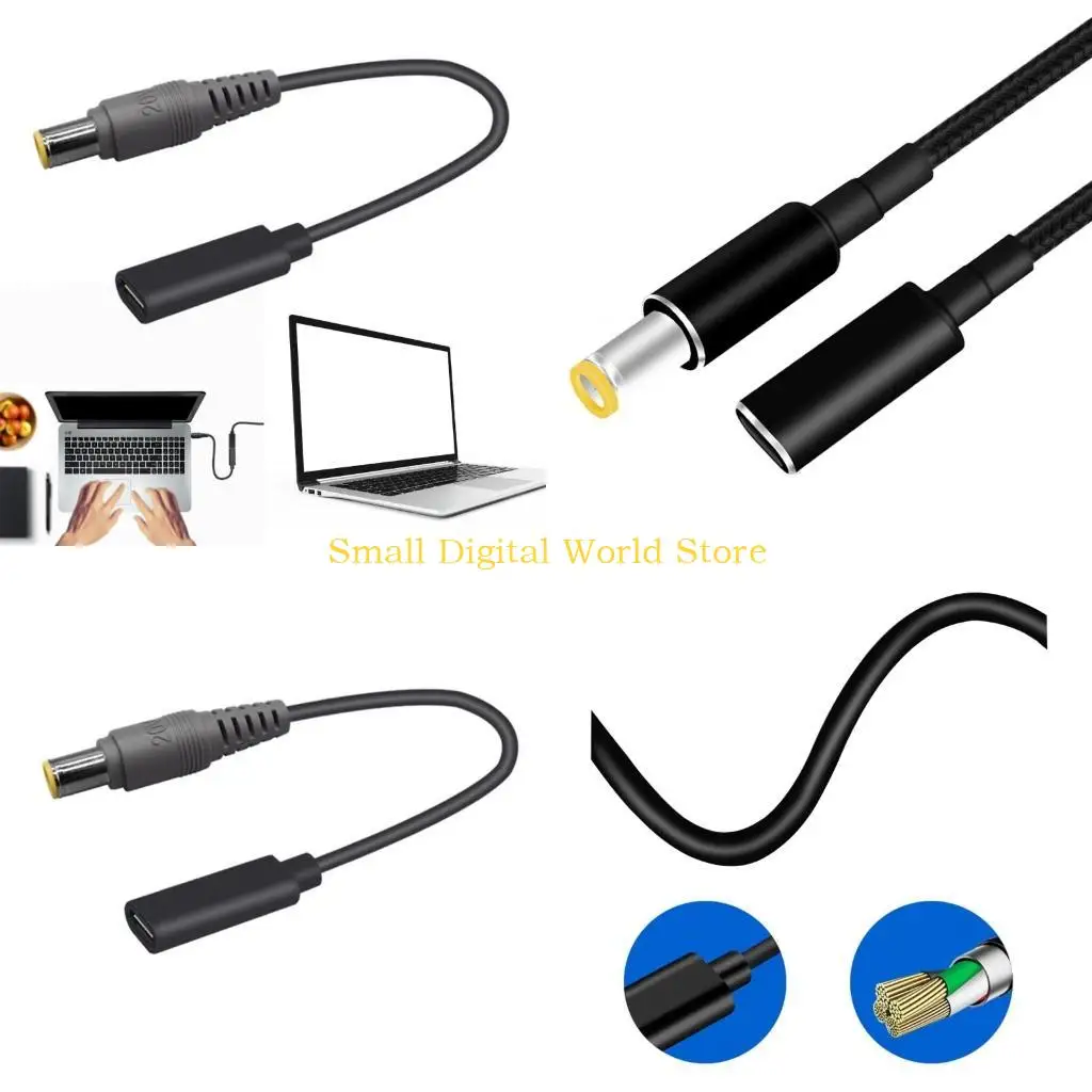 77UB Type C to DC7.9x5.5mm Adapter, 100W USB C Female to DC7.9x5.5mm Male with PD Automatic Identification Chip