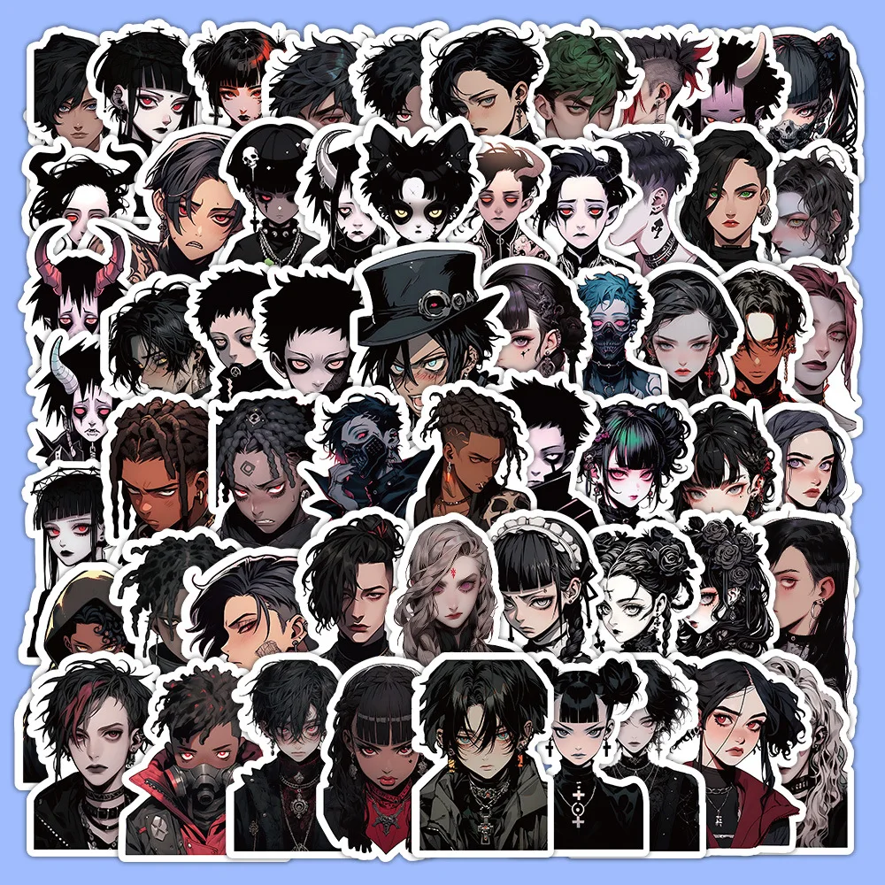 10/30/60PCS Gothic Style Dark Anime Characters Sticker DIY Phone Laptop Luggage Skateboard Graffiti Decals Fun for Toy