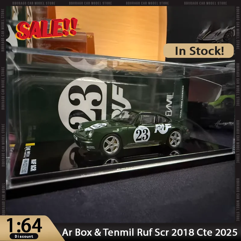 

New In Stock Ar Box & Tenmil 1:64 Ruf Scr 2018 Cte 2025 Shanghai Exhibition Alloy Miniature Diecast Ornaments Custom Toys Kids