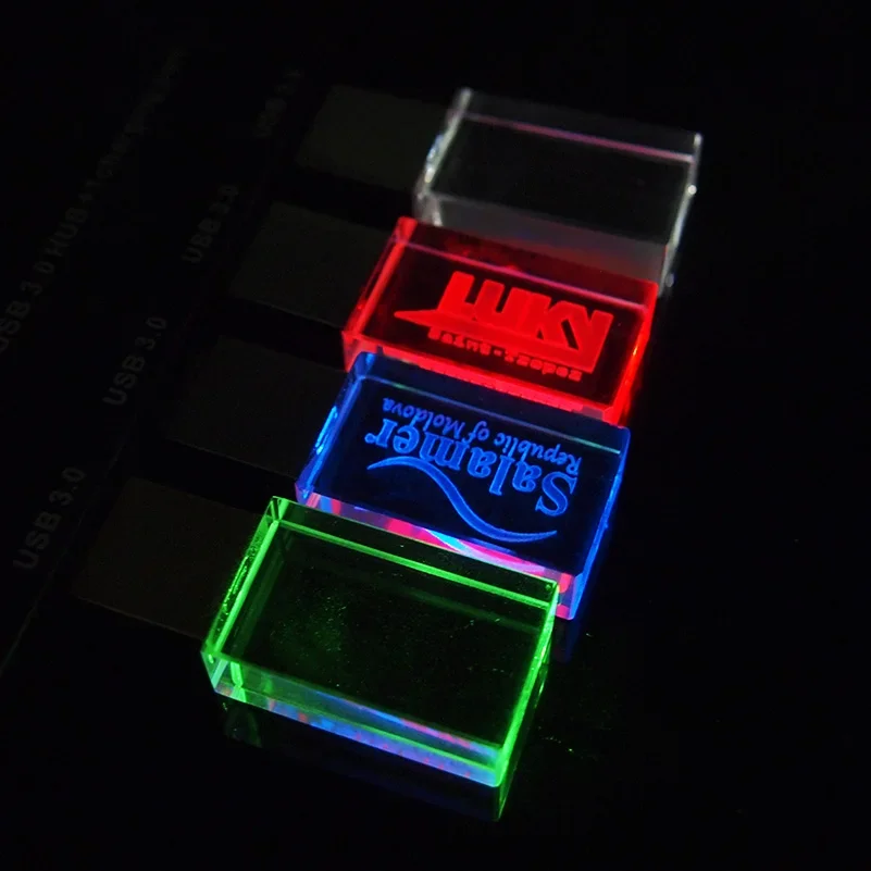 قلم كريستال ذهبي وردي Drive3.0 128GB 64GB كريستال ذهبي 32GB 16GB 8GB USB عصا شعار مخصص مجاني صندوق ورقي أسود هدايا الزفاف