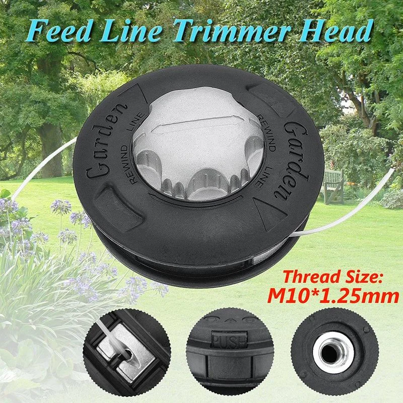 Universale M10 alluminio Nylon spazzola tosaerba Bump Spool tagliaerba 2 linee testa di taglio filo linea sega a filo tosaerba