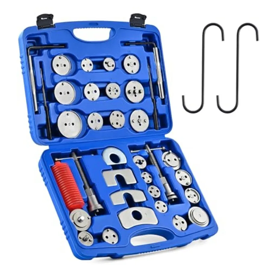 

35 Pcs Disc Brake Caliper Tool Kit Heavy Duty Brake Caliper Compression Tool Kit for Brake Pad Replacement Brake Piston Caliper