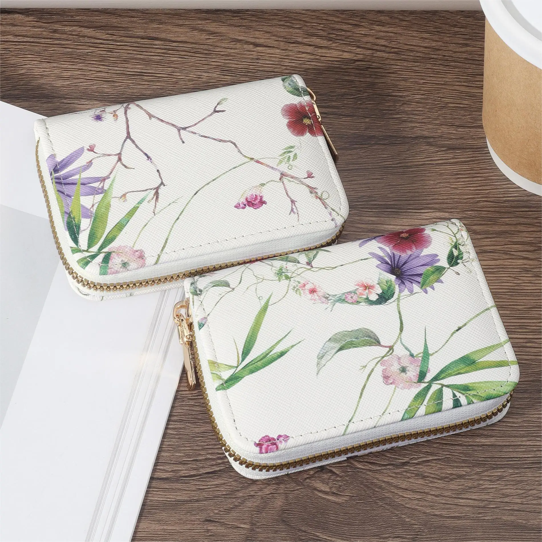 

High-quality PU Leather Credit Card Storage Bag Simple Casual Multi-Card Card Holder, Stylish Zipper Around Coin Purse,Perfect F