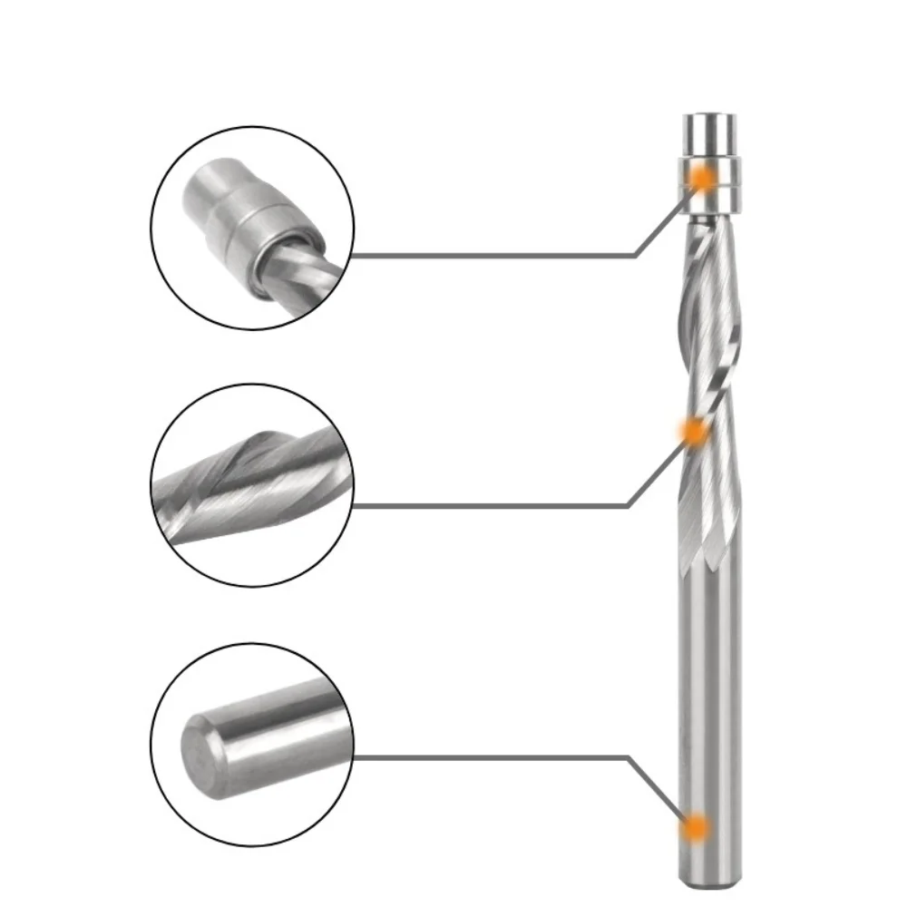 Spiral Trimming Knife, Spiral Rotation, Integral Alloy Handle with Bearing, Profile Trimming Knife, Woodworking Milling Tool