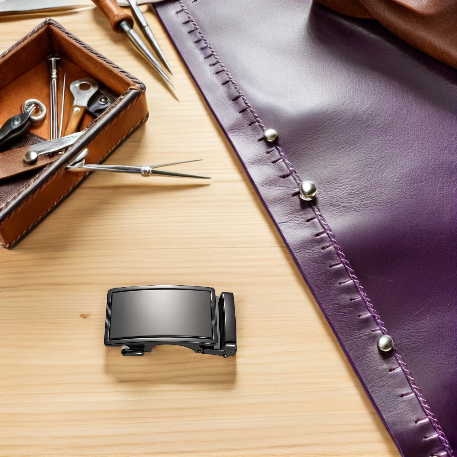 Belt Automatic Buckle Adjustable Ratchet Men's Designer Buckles Black Replacement