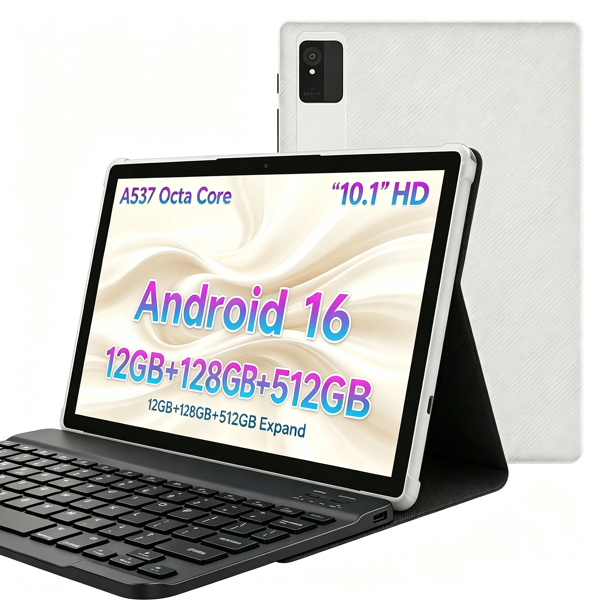 Paitanry 10.1 Inch Android 16 Tablet PC 12GB(4+8)RAM 128GB ROM 1280*800 IPS HD Display 5000mAh Battery WiFi Kids Adult Tablet