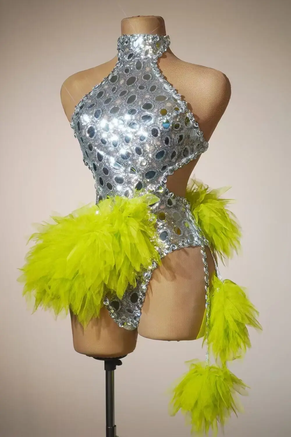 Body de lentejuelas brillantes para mujer, traje de baile de actuación sin espalda, Halter Sexy, club nocturno, Bar, atuendo de bailarina