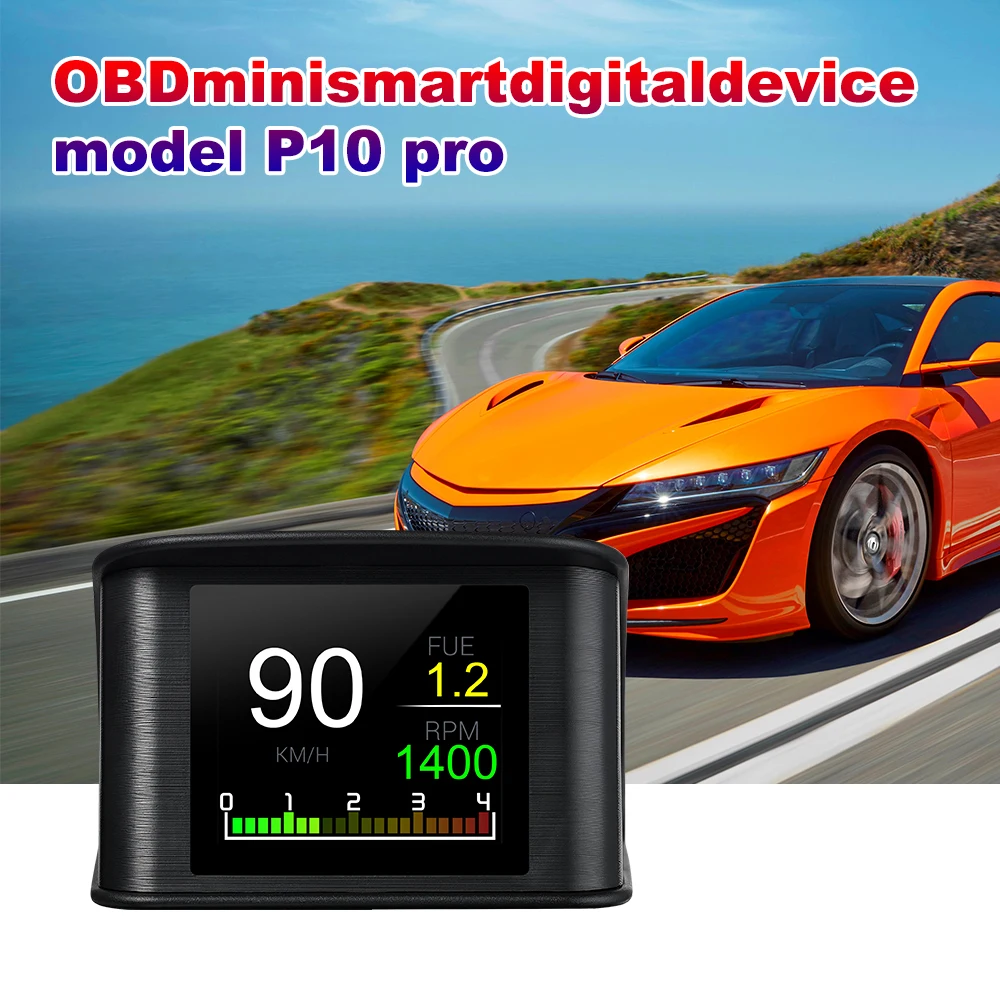 P10-PRO Head-up Display HUD Obd2 Digital Speedometer Smart Car System OBD Headsup Gauge Plug and Play Electronics Board Computer