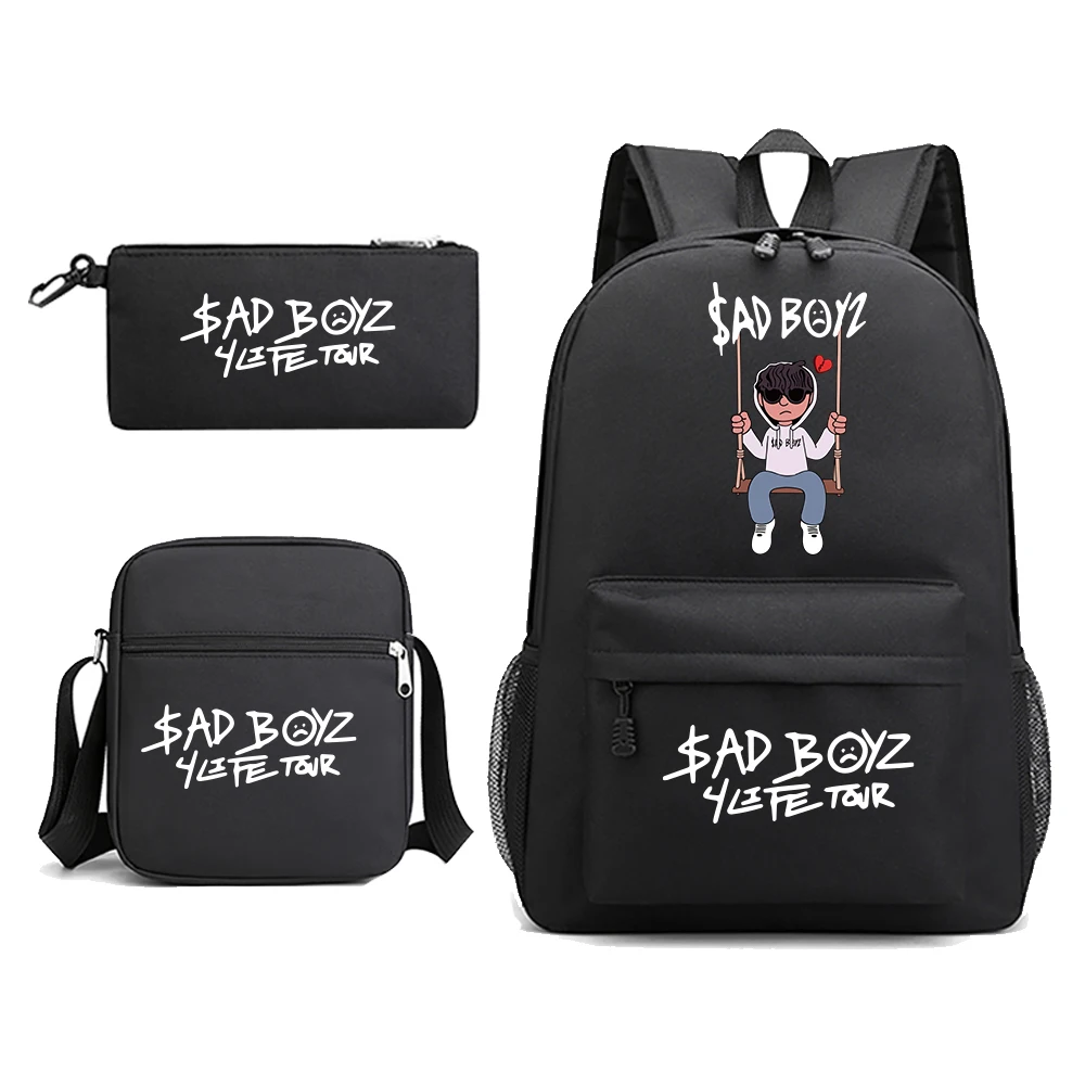 Junior H Sad Boyz Merch 4  Backpack Boys Women's  Rucksack Shoulder Bag Pencil Bag Teenage School Bag 3 pieces/set