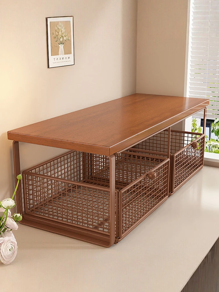 Desktop Organizer Rack Drawer Style Storage Basket Coffee Machine Tea Bag Cup Holder Tabletop Cabinet Snack Storage Box