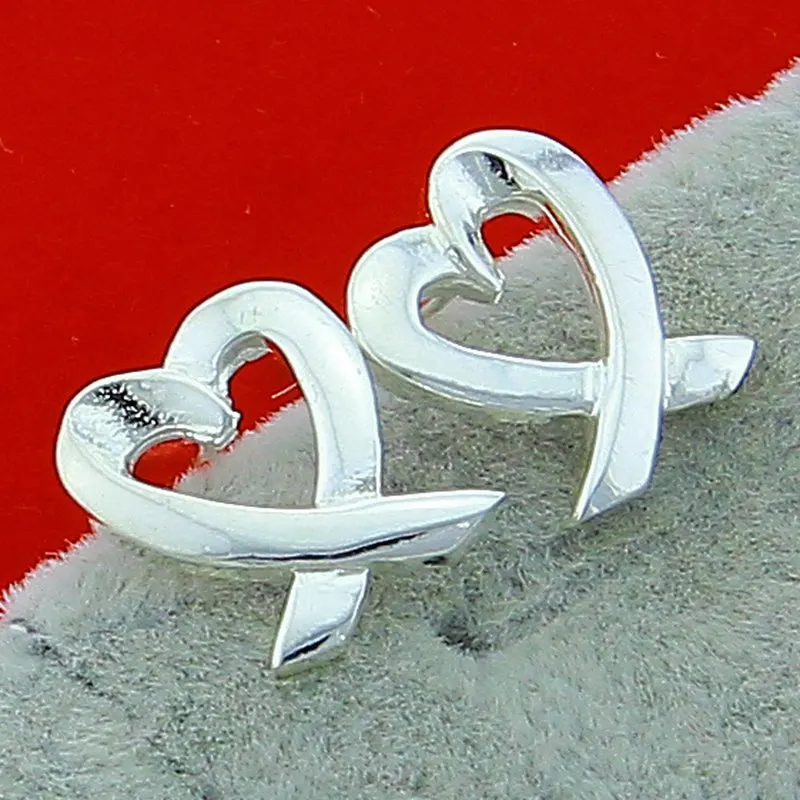 

925 Sterling Silver Heart Stud Earrings For Woman Girls Mini Minimalist Fashion Romance Jewelry Gifts