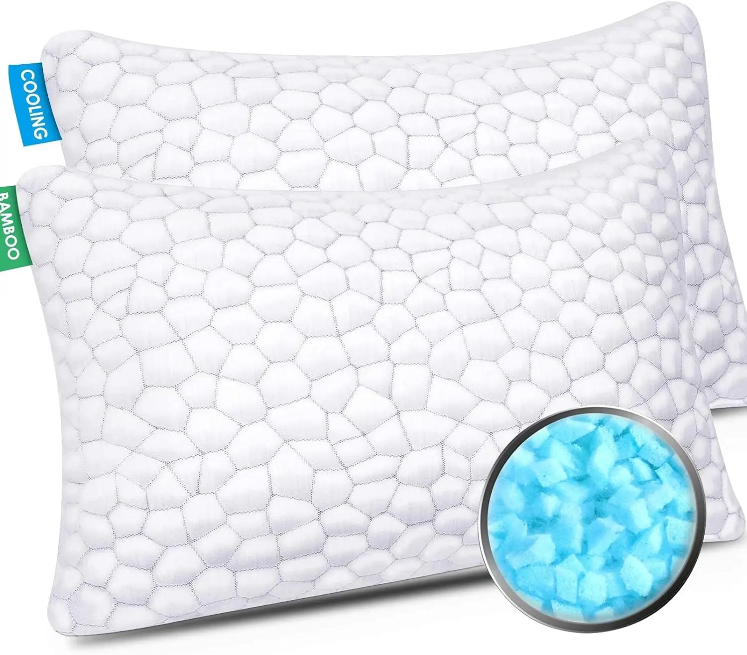 

Sleep Cool Pillow - Deluxe Gel Pillow Large set of 2 with washable removable cover