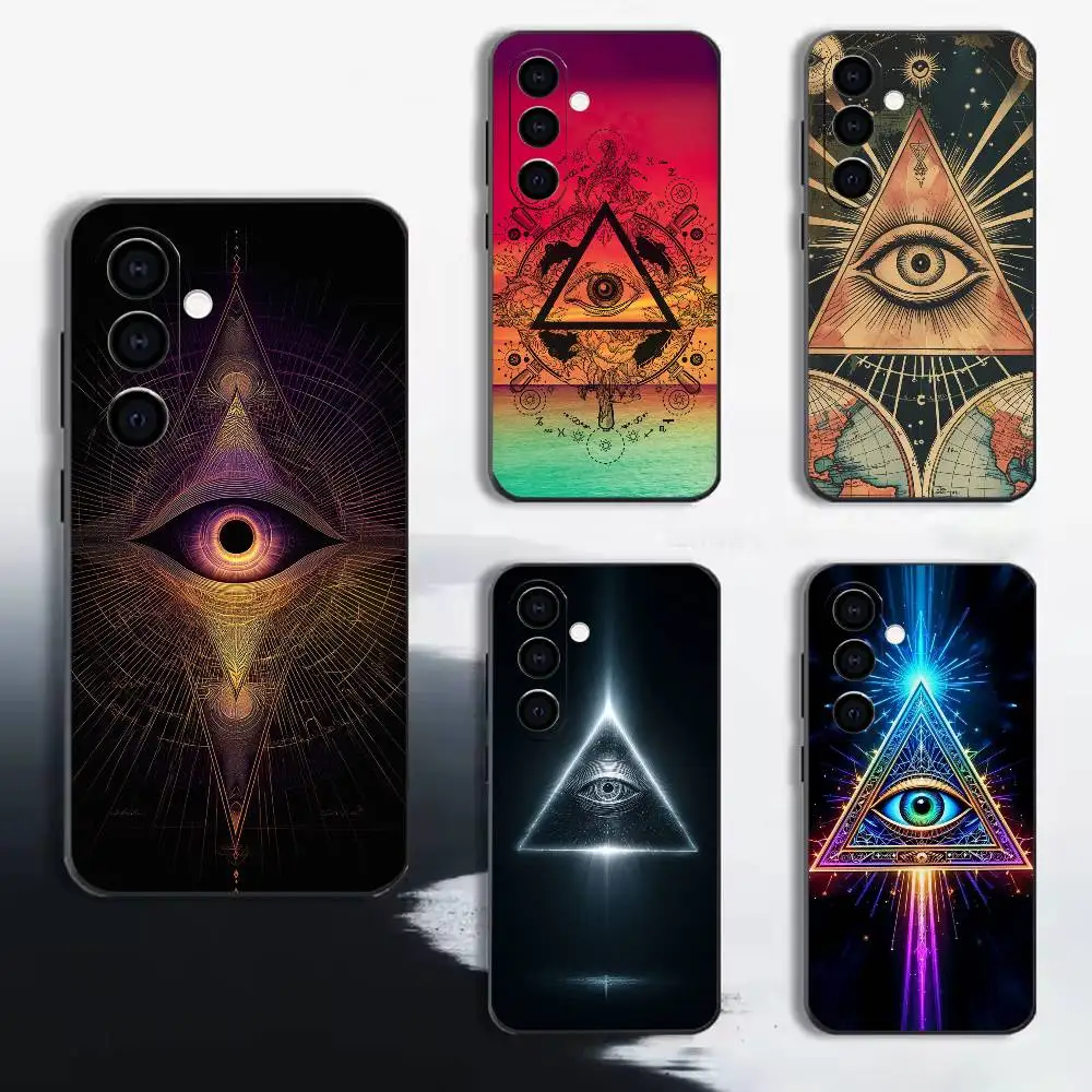 Eye of Providence All-Seeing Eye Phone Case For Samsung A72,A53,A71,A70,A52,A73,A51,Silicone Black Soft