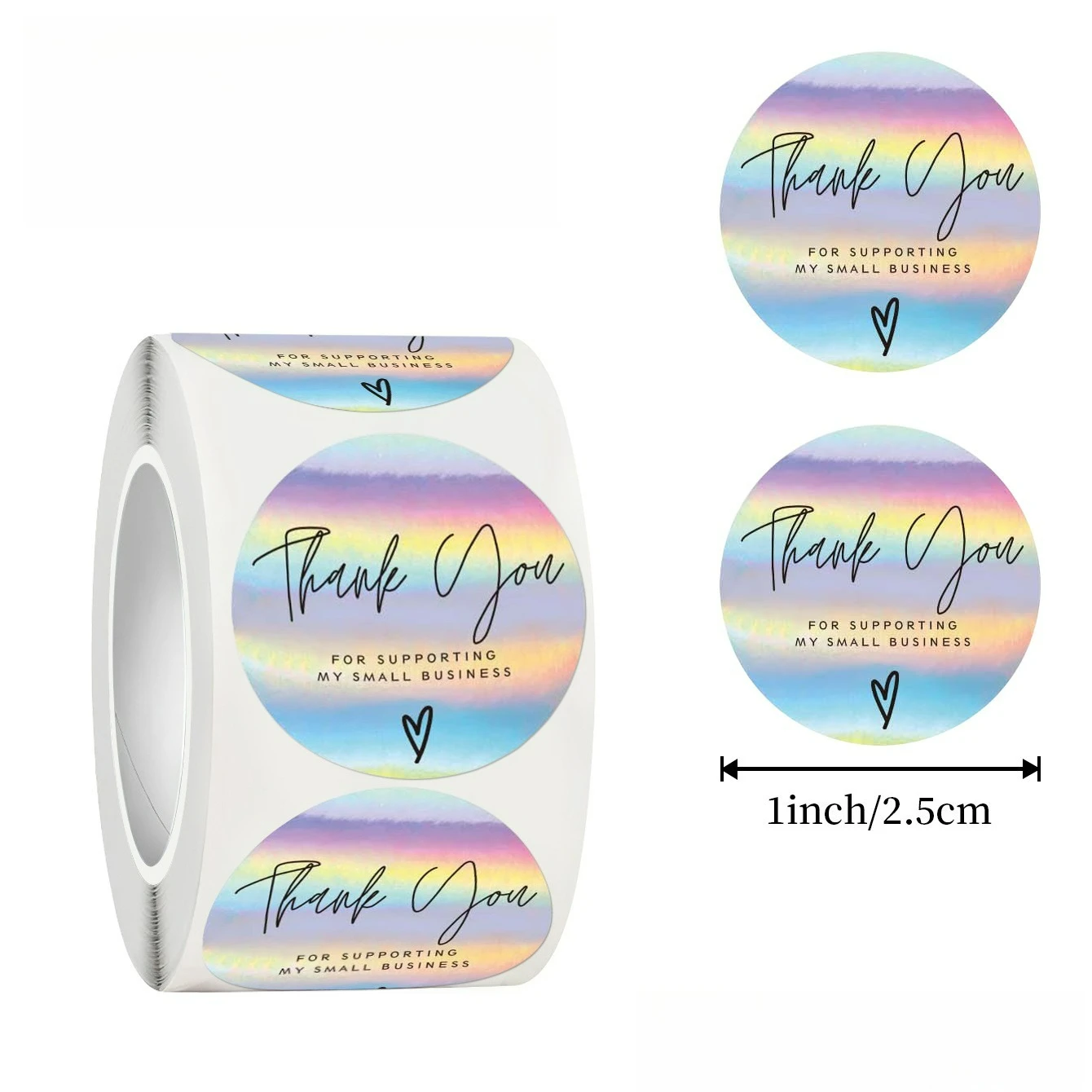 

50 - 500pcs Rolls of Laser Thank You Stickers Gift Box 2.5cm/1inch* for Wedding Favors Festival Gifts Packaging Box Sealing
