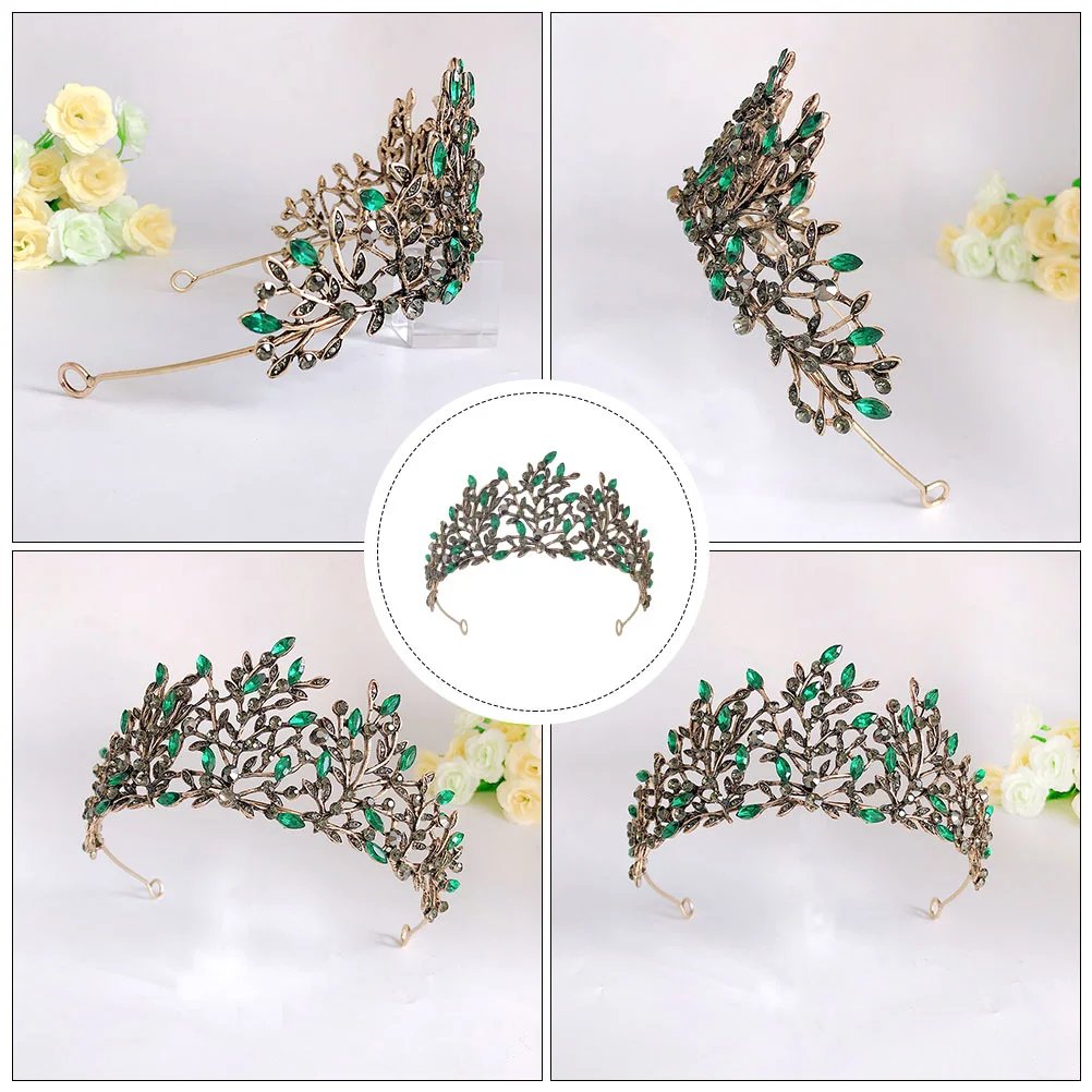 Corona di strass a foglia Fascia delicata Decorazione per capelli leggera Accessorio per ragazza Sposa Squisito ed elegante gioielli in cristallo bianco