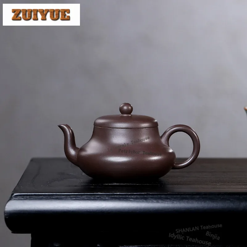 

160ml Luxury Yixing Purple Clay Teapots Handmade Jun De Pot Raw Ore Purple Mud Kettle Chinese Zisha Tea Set Collection Craft