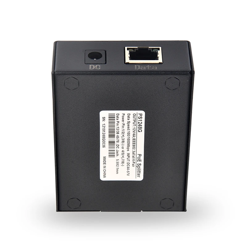 PS1248G Металлический корпус, 60 Вт, вход постоянного тока, 4 пары, 1000 Мбит/с, стандартный 12 В, 4 А, 48 Вт, гигабитный разветвитель Poe