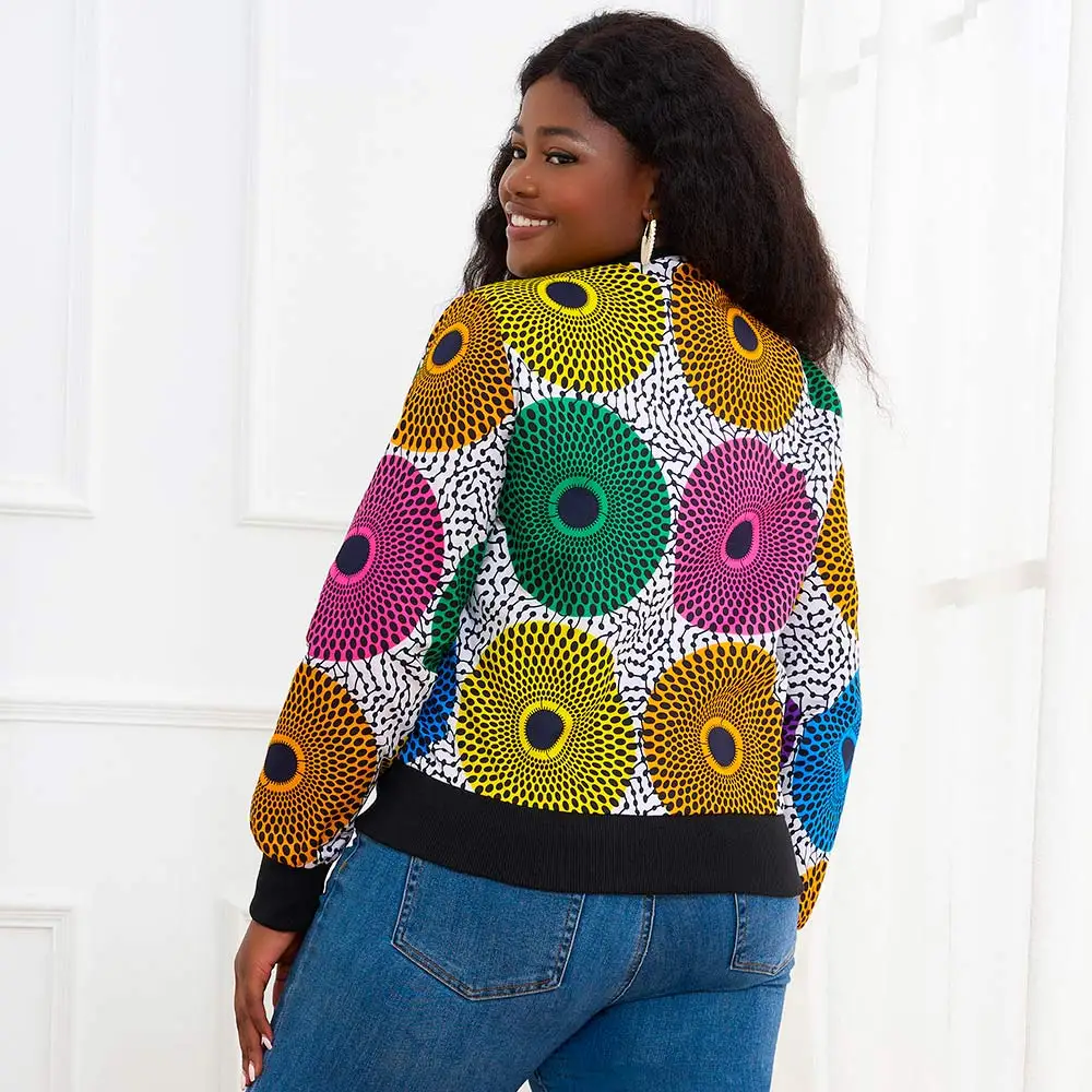 Giacca da donna africana stampata Bazin manica lunga moda africana tradizionale Dashiki giacca retrò da donna