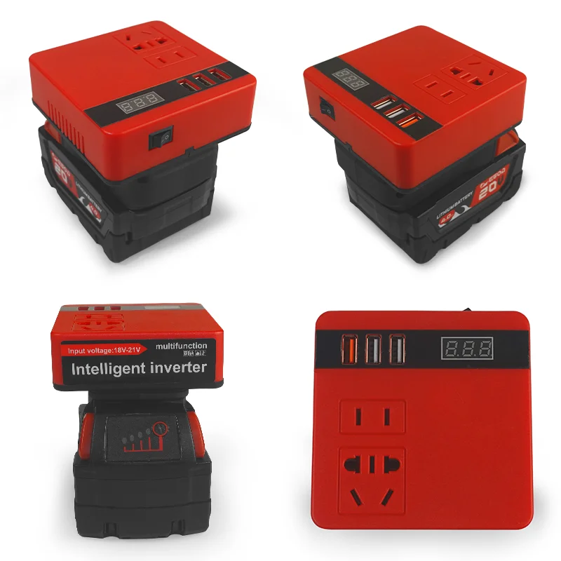 ForMilwaukee EGOD Lithium Battery Inverter 110V/220V Power Bank Multi-Function Household Smart Transformer Outdoor Work Inverter