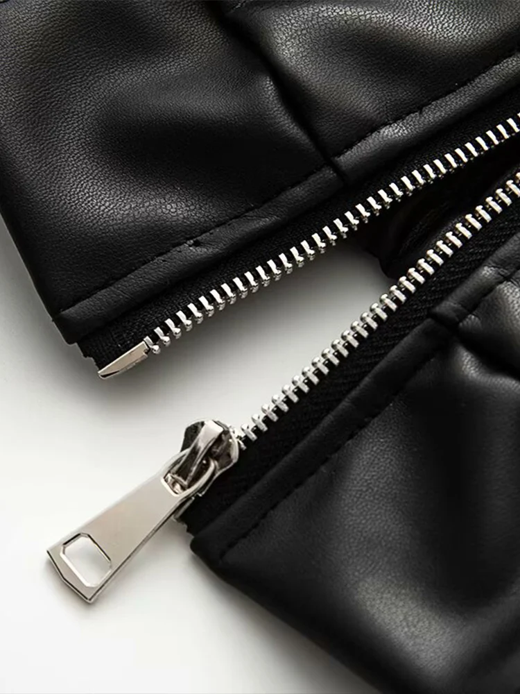 Giacca in pelle con fiocco da donna nuova autunno stile europeo e americano giacca di nicchia di fascia alta moda tendenza autunno e inverno