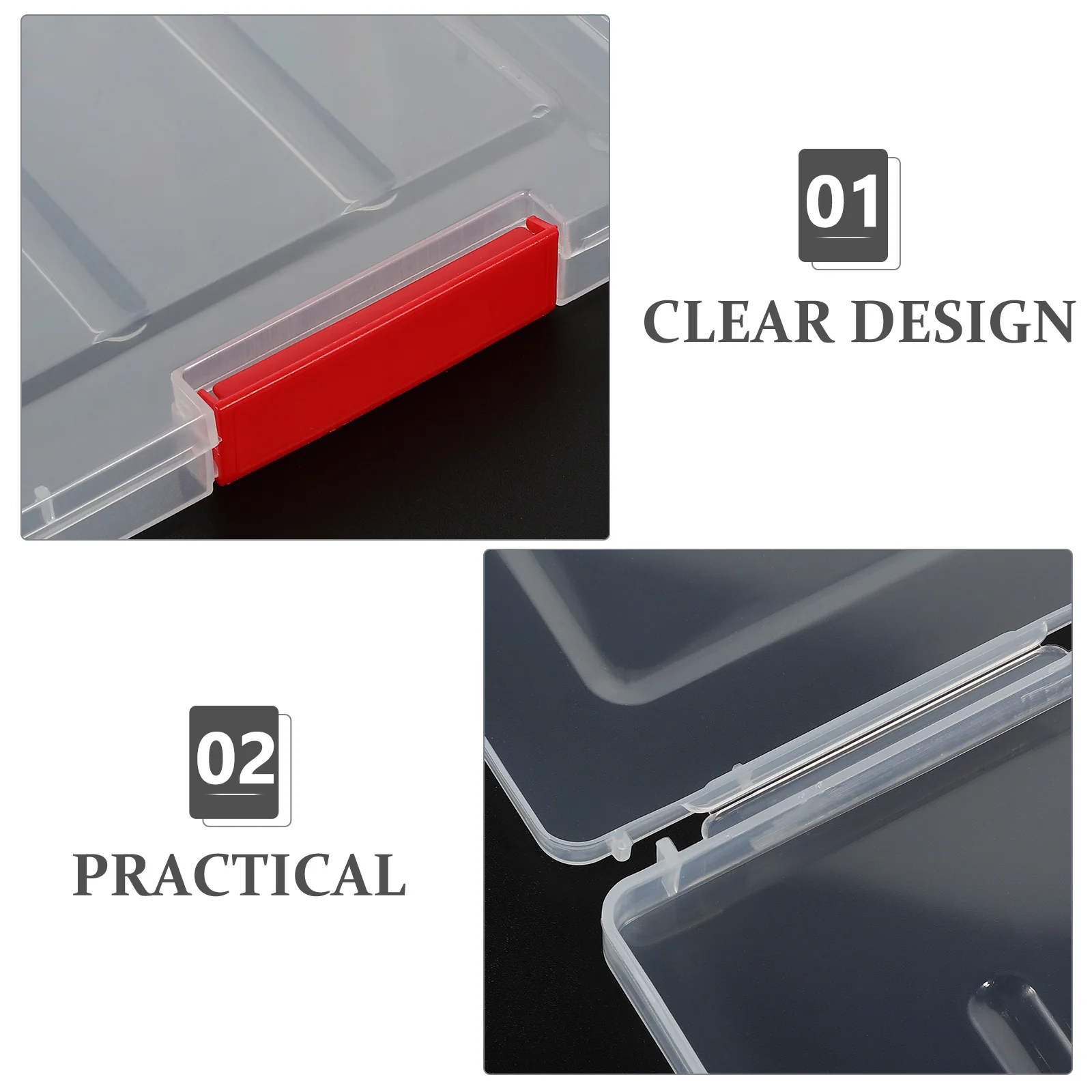 

3pcs Clear Document Plastic Buckle Closure Pp Material Portable Stackable Bookshelf Desktop Organizer For Files