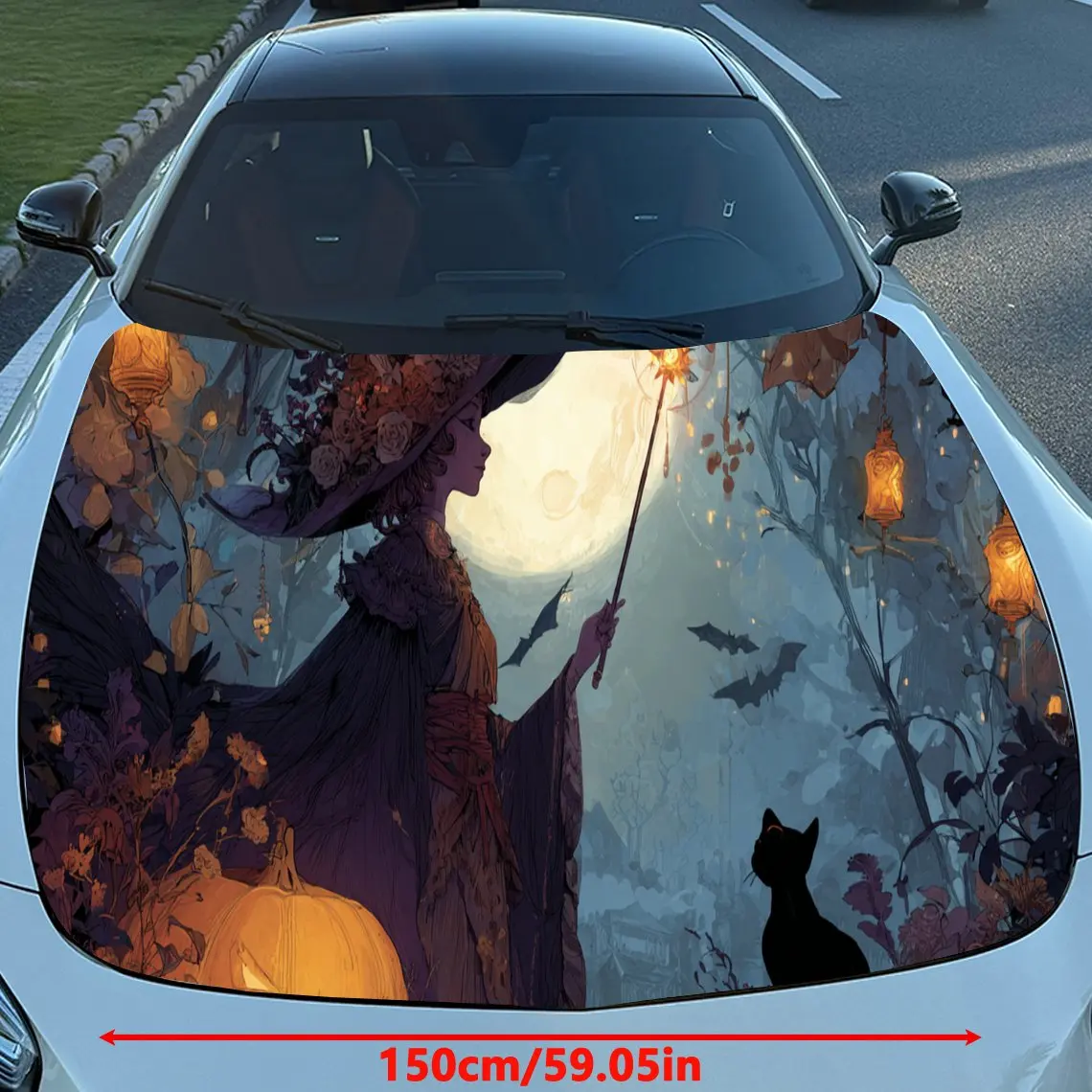 معالج رائع - ملصقات غطاء محرك السيارة للقطط - غلاف فينيل ذاتي اللصق ومقاوم للماء ومتين، يزين ويحمي سيارتك، مناسب لـ Fo #2