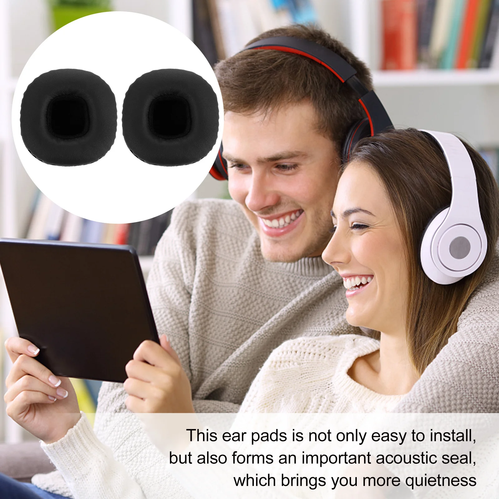 

1 set 1 Set Replacement Sponge Ear Pads Noise Isolation Ear Cushions For Headphones Headset Comfort Fit Skin-Friendly Breathable