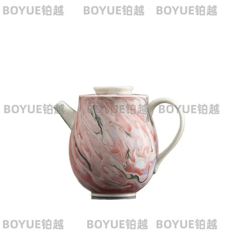 Dunhuang Feitian Ceramic Teapot with Handle Giant Wheel Design Chinese Retro Kung Fu Tea Set Ball Filter Brewing Pot Gift Box