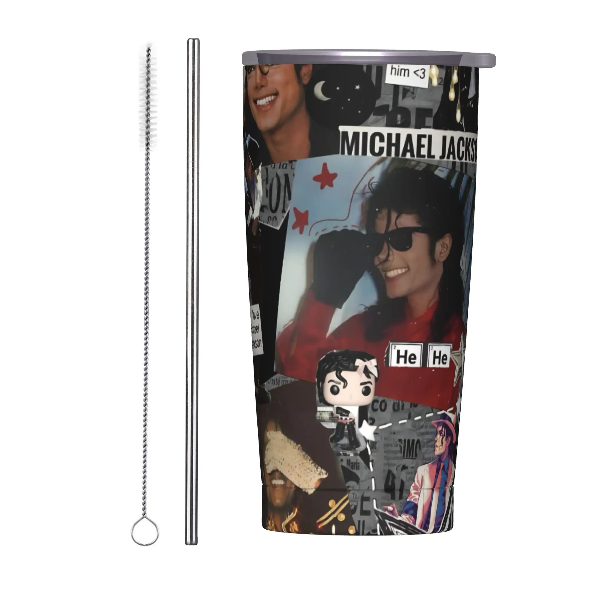Singer Michael Jacksons MJ Tour 2026 Tumbler Vacuum Insulated  Coffee Cups with Lid Straw Office Home Mugs Spill Proof 20oz