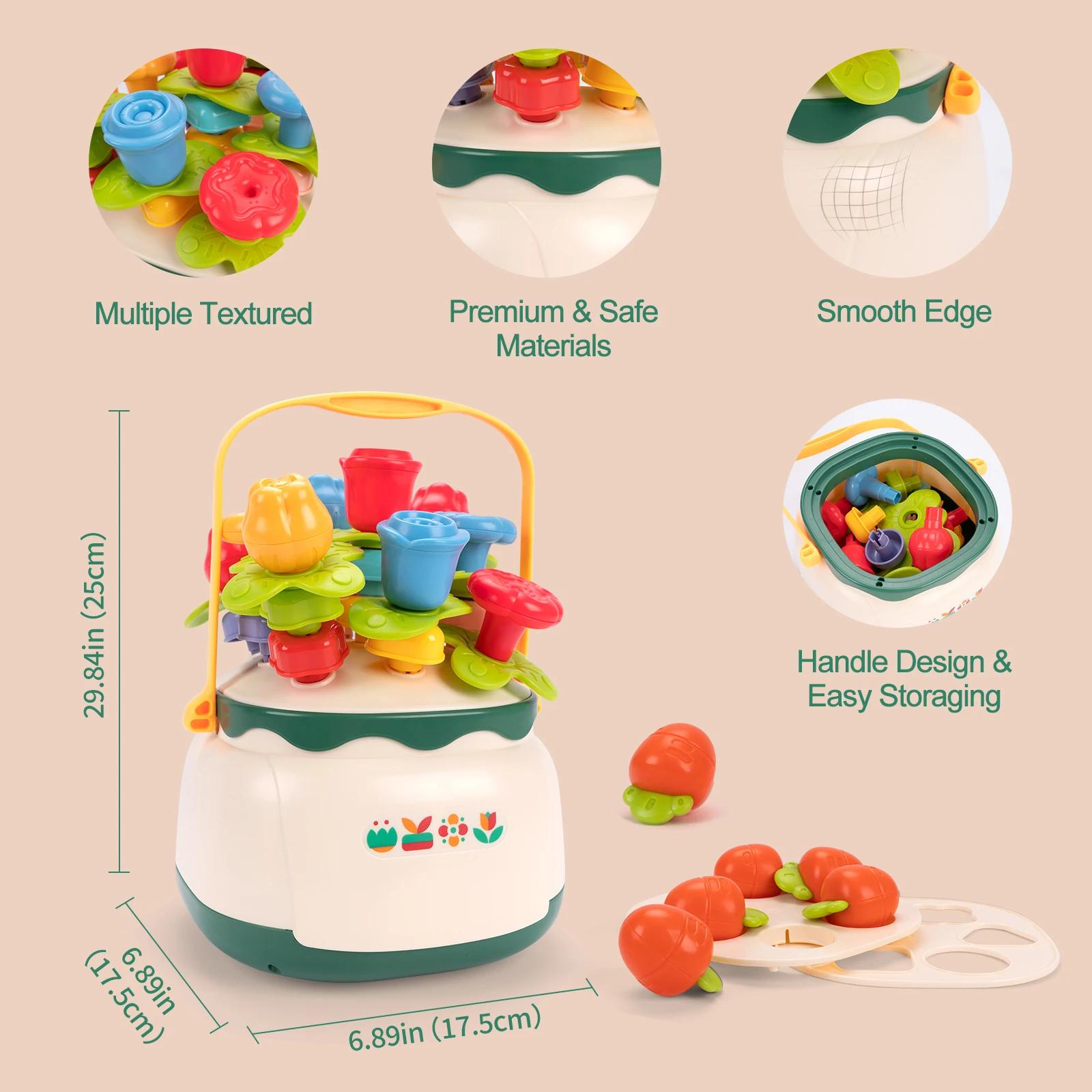 4in1 طفل غرامة المهارات الحركية التدريب الخرز اللعب شكل فرز كتل للطفل مرحلة ما قبل المدرسة النشاط الحسي الطفل ألعاب مونتيسوري