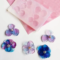 Silicone Jewelry Mold Flower Petal Earring Pendant Epoxy Resin Casting Mold Tool Necklace Crafts Jewelry Finding Accessories