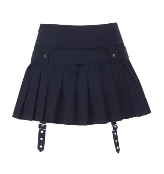 サブカルチャーカレッジセクシーなプリントハイウエストプリーツスカート個性女の子ハロウィンファッション多用途Aラインパンクショートスカート