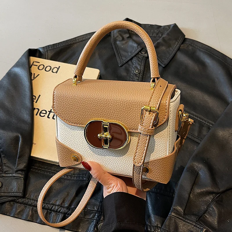 

Модная женская сумка через плечо с цветными блоками, новинка 2023 года, легкая маленькая квадратная сумка через плечо, повседневная универсальная сумка для ежедневного использования