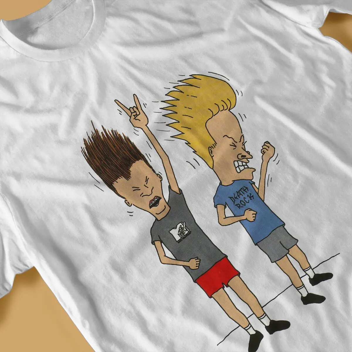 Rock Beavis and Butthead Funny Sarcastic Cartoon T Shirt Alternative O-Neck TShirt Harajuku Streetwear