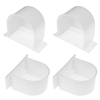 4 Pcs Semicircle Food Container Durable Bird Feeding Cups Cage Water Practical Feeder Dish Hanging Parrot Pigeon Small Birds
