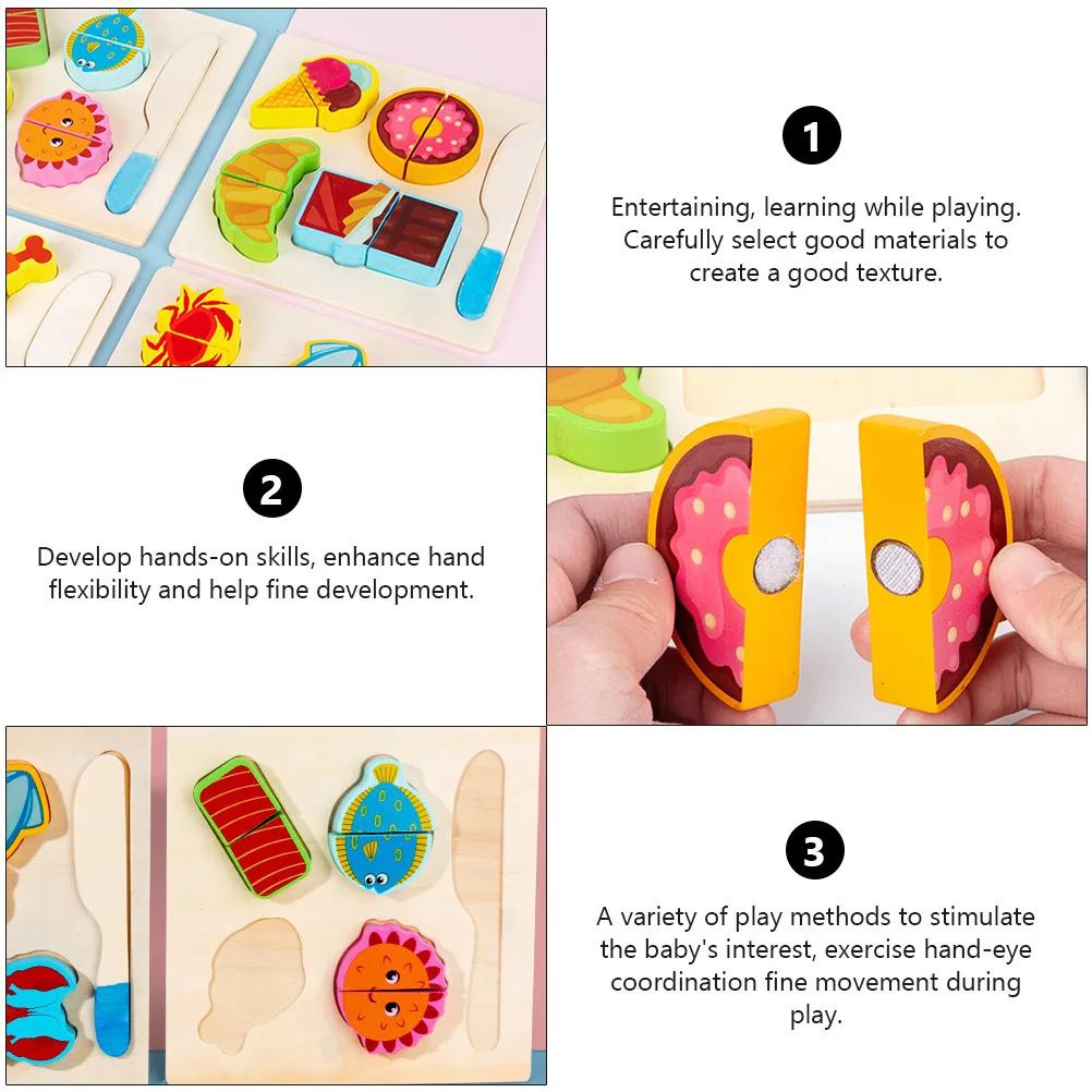 1 セットキッチンごっこシミュレーション食品プレイセット木製切断玩具子供プレイセット手と目の調整