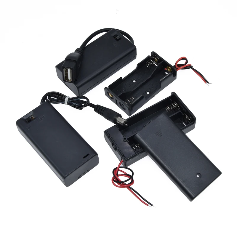 2/4/6/8AA Power Battery Storage Case Holder Storage Box Multi Purposes DIY AA Battery Holder DC USB solderless series connection