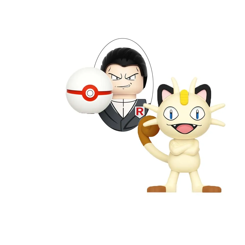 New Pet Trainer Cartoon Model Jessie Meowth Meowth Mini Building Blocks Enlighten Action Figure Puzzle Collectible Toy Gifts view 5