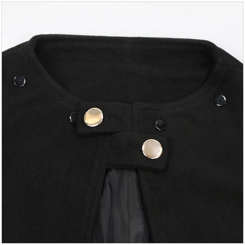 Herren Halloween St Punk Reine Farbe Wollmantel Retro Cowl Ne Langer Mantel Oberbekleidung Sli Trendy Ethnisches Bühnenkostüm