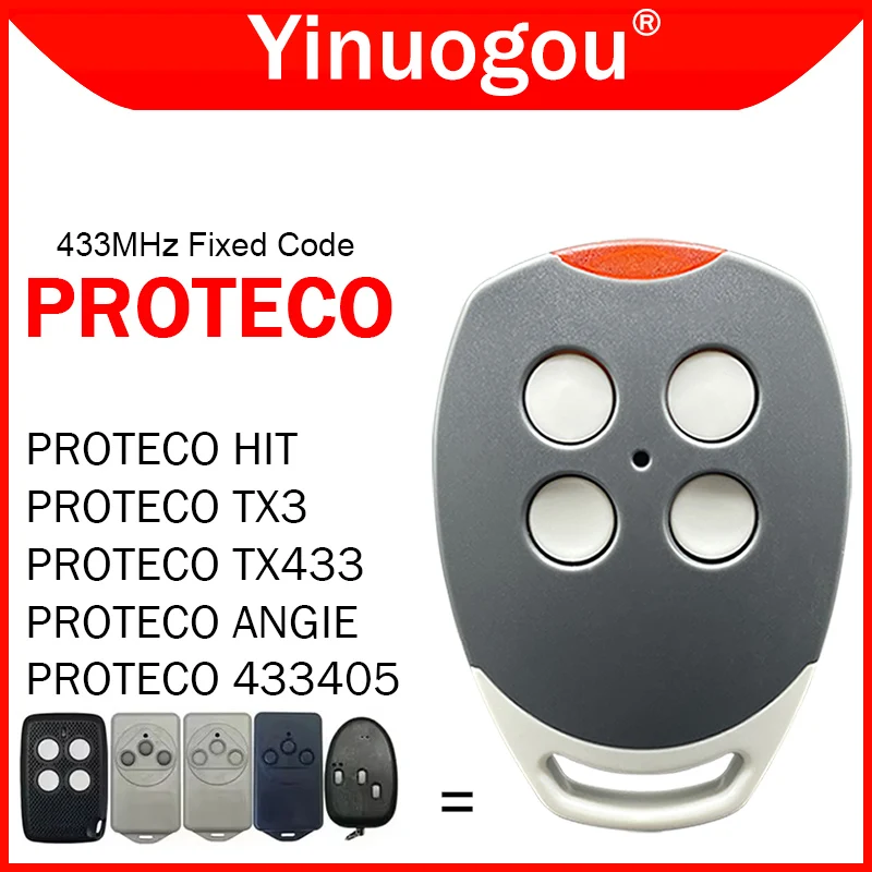 Clone PROTECO HIT TX3 TX433 ANGIE 433405 Garage Door Remote Control Duplicator 433.92MHz Fixed Code Gate Remote Control Opener