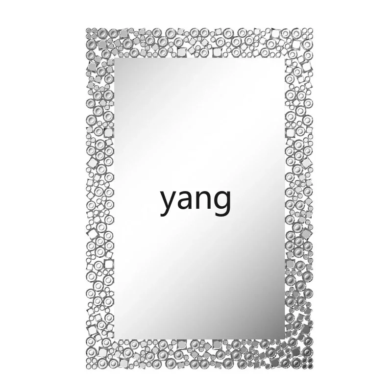 

XYY three-dimensional wall-mounted mirror Entrance mirror Light luxury living room background wall decorative mirror