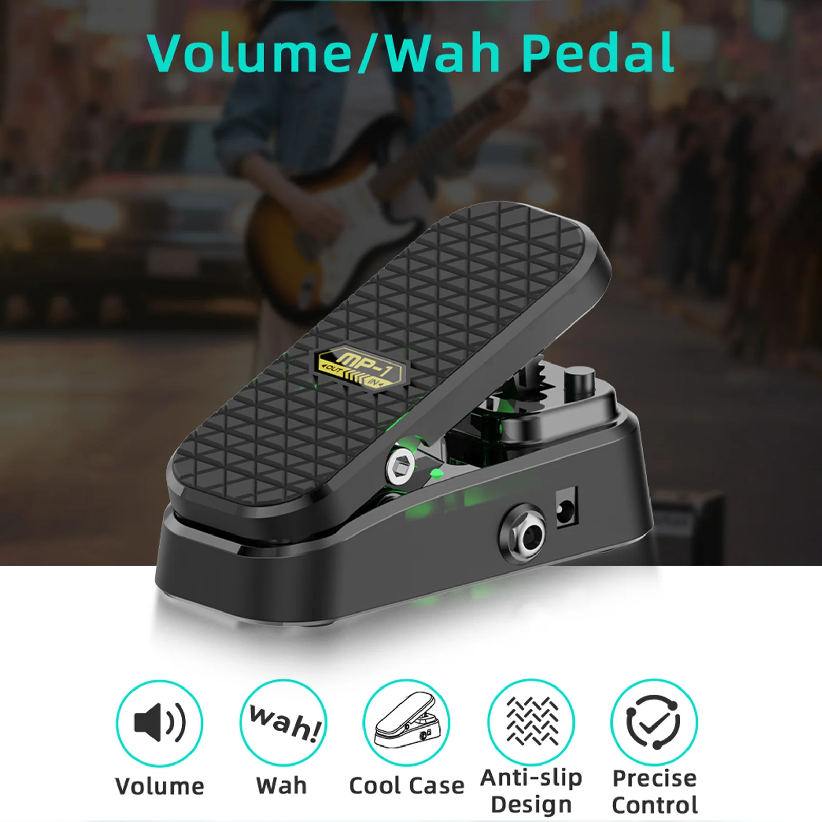 Guitar Wah Volume Pedal 2 Function Effects Pedal with RM Shielded Inductor Guitar Wah Volume Effects for Electric Guitar